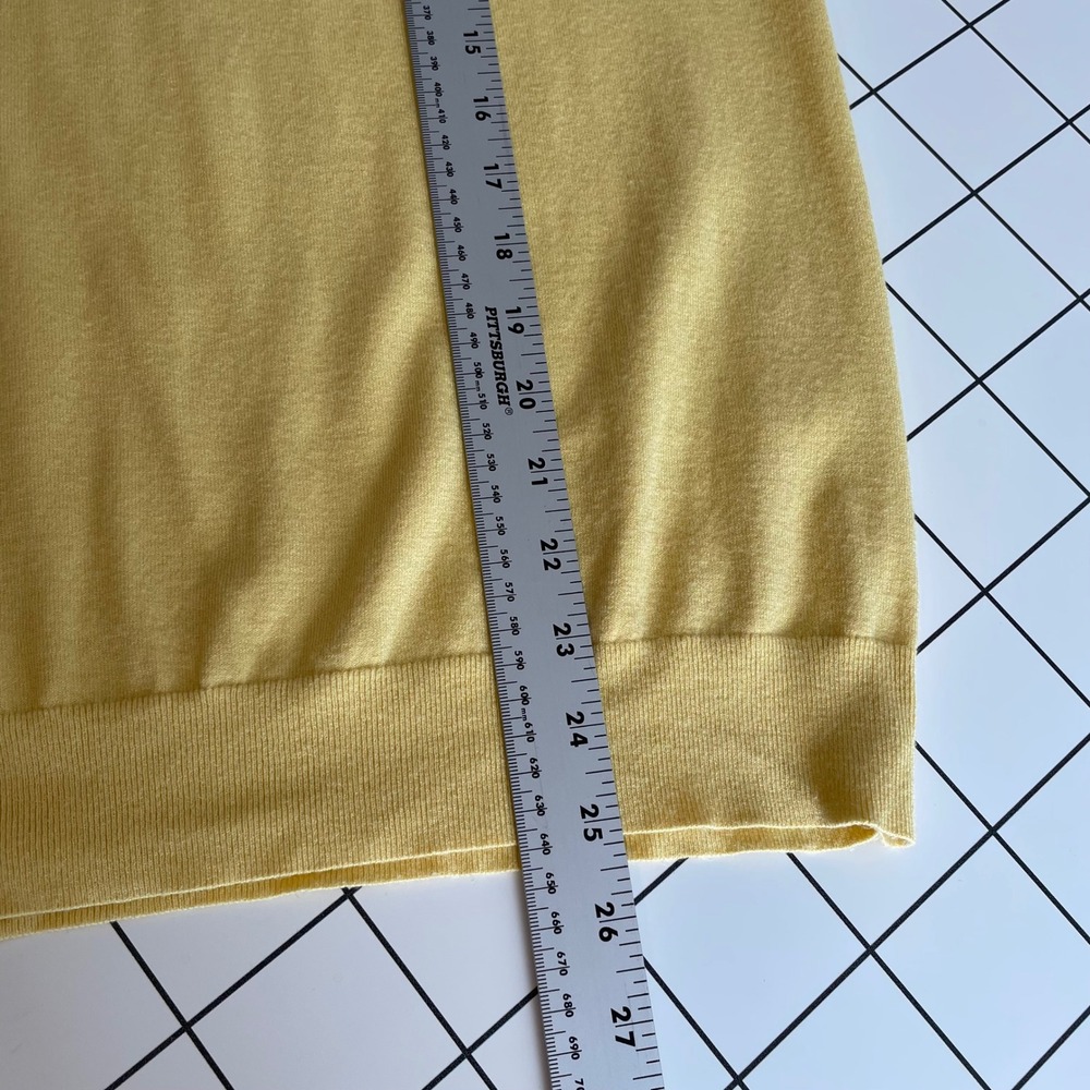 Peter Millar Womens L Yellow Mixed Knit Raglan Crewneck Golf Pullover Sweater - Picture 8 of 8